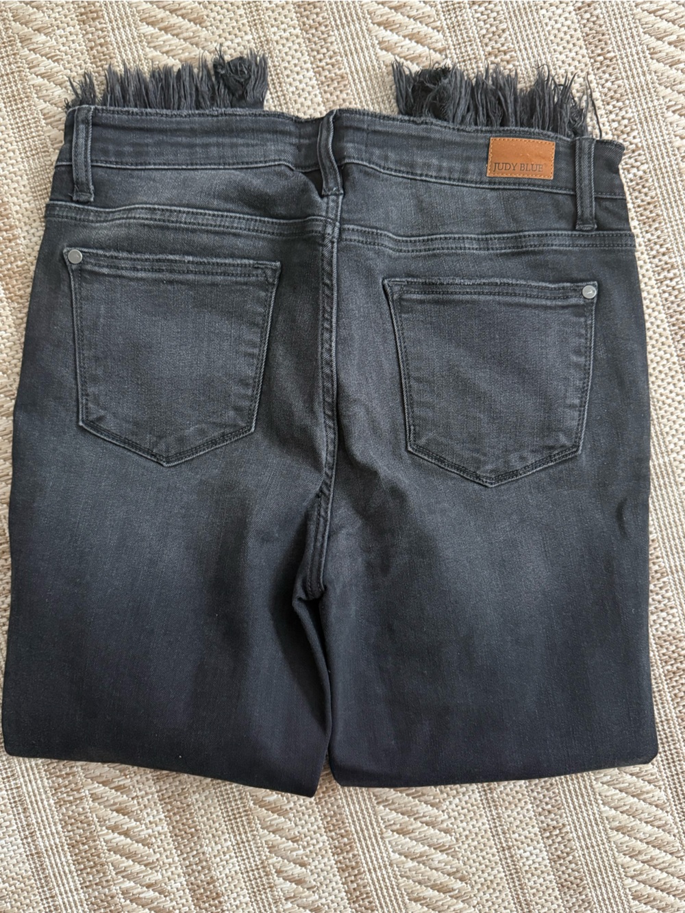 Judy Blue Black Fringe Hem Skinny Jeans - Picture 4 of 4